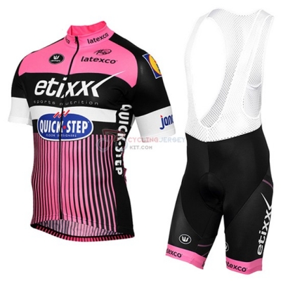 Quick Step Cycling Jersey Kit Short Sleeve 2016 pink And Black